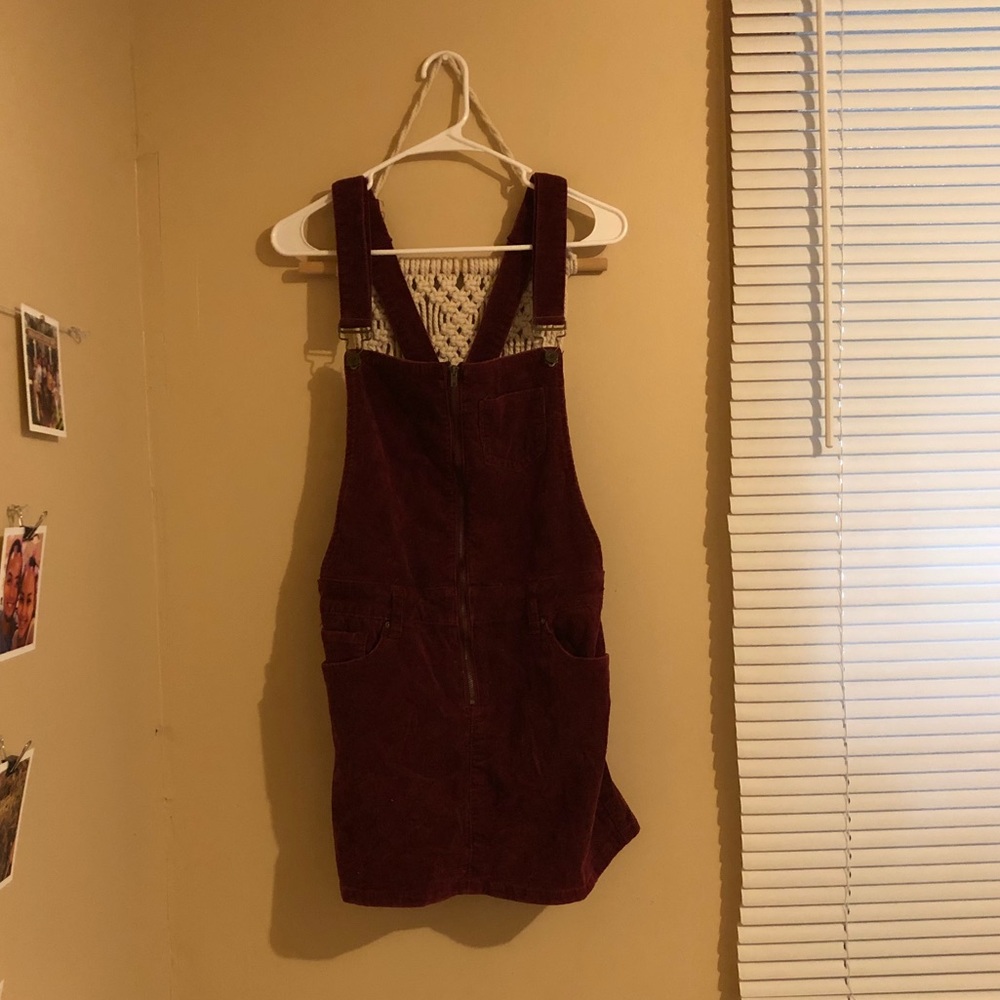 Burgundy corduroy skirt overall
